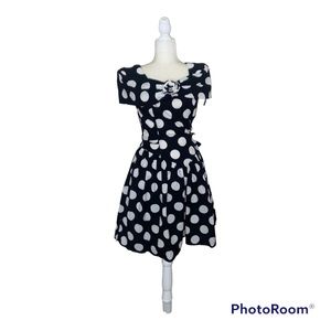 Byer Too Polka Dot Dress With Tulle Rockabilly SZ 9 1990s